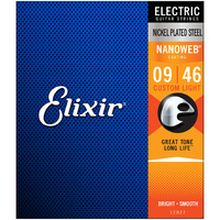 Elixir Nanoweb 9-46 Electric Guitar Strings Set Custom Light 12027