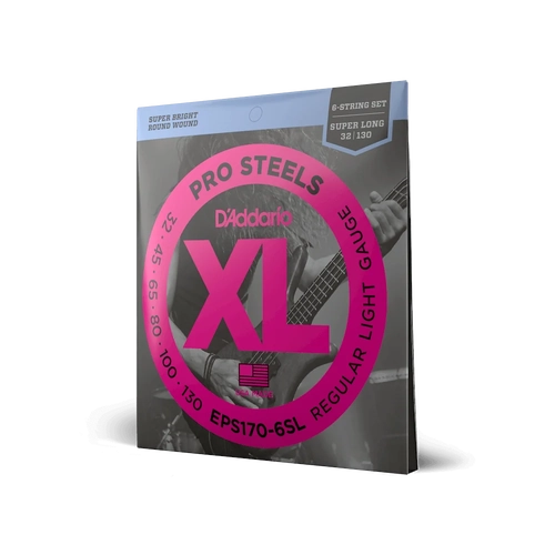 D'Addario 32-130 Regular Light 6-String Super Long Scale Bass Strings