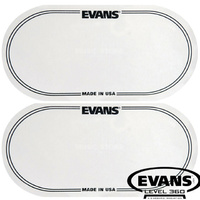 Evans Twin pack Clear Plastic Double Bass Drum Beater Patch Protector EQPC2