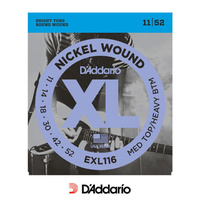 D'addario EXL116 Electric 11-52 Guitar Strings Set Medium Top/ Heavy Bottom Nickel Wound