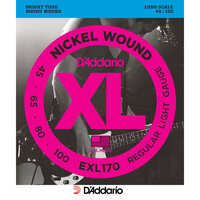 D&#39;Addario EXL170 Nickel Wound Bass Guitar Strings Reg Light 45-100