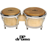 Bongo Drums 7.5" 8.5" Natural Professional Tuning System Buffalo Hide Heads HB-104