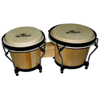 Bongo Drums 6.5" 7.5" Natural Professional Tuning System Buffalo Heads DP Drums