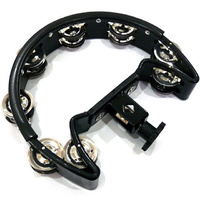 Drum Set Tambourine (Black) Clamp to Suit Accessory Clamp Post DP Drums