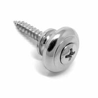Nickel Guitar End Pin Strap Button inc Screw Dome Top