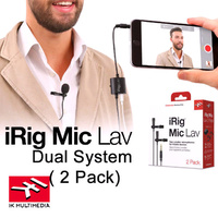 IK Multimedia iRIG Mic Lav Dual (2 Pack) Lavalier Lapel Microphone for Mobile devices