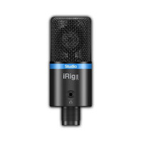 IK Multimedia iRIG MIC Studio Black 1 Inch Condenser Recording Microphone for IOS Andriod PC