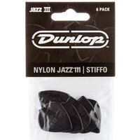 Dunlop Jazz iii Black Nylon with stiffo Pointed Tip (Black) 6PK 47P3S