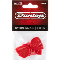 Dunlop Jazz iii Nylon Guitar Pick with Pointed Tip (Red) 6PK 47P3N Plectrums