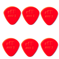 Dunlop Jazz I Nylon Guitar Pick with Round Tip (Red) 6 Pack JZNP110 