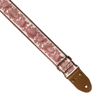 XTR jacquard poly cotton guitar strap Paisley pink &amp; white pattern LS439