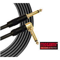 Mogami Gold Series 18ft Instrument cable with Right Angle Jack Lead