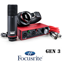 Focusrite Scarlett 2i2 Studio 3rd Gen Recording Bundle Audio Interface Mic Headphones USB Protools and Abelton Live
