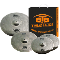 BTB20 Silent 4 Piece Cymbal Set Low Volume Practice Quiet 14 16 20 Cymbal Pack