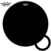 Remo 20&quot; Powerstroke 3 Ebony Bass Drum Head with 5&quot; Black Dynamo P3-1020-ES