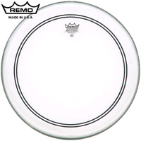 Remo Powerstroke 3 Clear 20 Inch Bass Drum Head Skin with Falams Patch P3-1320-C2