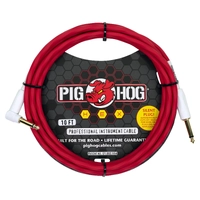 Pig Hog Hex Series Silent Cable 10 ft Right Angle Candy Apple Red PHSH10CA