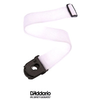 Planet Waves PWSPL208 Planet Lock White Polypropylene Locking Guitar Strap