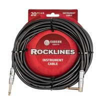 Carson Rocklines 20ft Straight to Right Angle Guitar/Instrument Cable ROK20SL