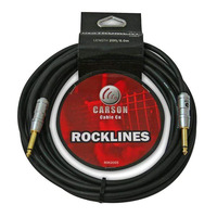 Carson Rocklines 20ft High Quality Instrument Cable Jack to Jack Black ROK20SS