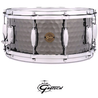 Gretsch Hammered Black Steel Shell 14 x 6.5 inch Snare Drum S1-6514-BSH