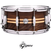 Gretsch Walnut Shell 14 x 65 inch Snare Drum With Maple Inlay