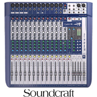 Soundcraft Signature 16 Mixing desk with integrated rack ears 16 Input with USB and lexicon effects console
