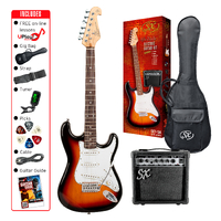 SX 3/4 Electric Guitar + 10W Amp Pack Including Accessories 3 Tone Sunburst SE1SK34TS
