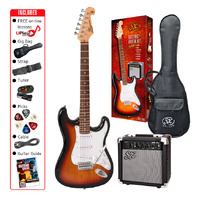 SX Electric Guitar SC Style +10W Amp Pack Including Accessories Sunburst SE1SKTS