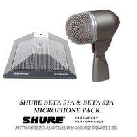 Shure Beta 91A Plate Plus Beta 52A Bass Drum Microphone Bundle Australian authorised Shure reseller