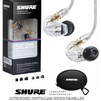 Shure SE215 CL Clear In Ear Sound Isolating IEM Ear phones Buds