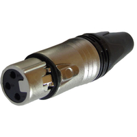 DP Stage Female 3 Pin XLR Connector w/Rounded Release Tab