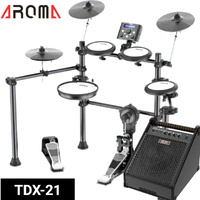 8 Piece Electronic Electric Drum Kit w/Mesh Heads+40W Drum Amplifier Aroma TDX21