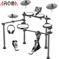 8 Piece Electric Electronic Drum Kit Set Mesh Heads + Headphones Aroma TDX-21