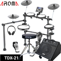 8 Piece Electronic Electric Drum Kit w/Mesh Heads+40W Amp Stool Headphones Aroma