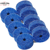 Tuner Fish Drum Kit Cymbal Felts 10 pack Blue