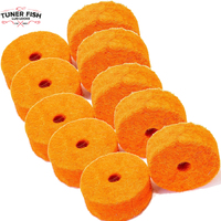 Tuner Fish Drum Kit Cymbal Felts 10 pack Orange