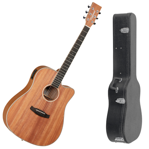 Tanglewood Union Dreadnought Acoustic Guitar Solid Top TUN5-CE + Hardcase V-Case HC1005