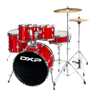 DXP Fusion 20 Series 5 Piece Drum Kit 20&quot; 10&quot; 12&quot; 16&quot; 14&quot; Sn Candy Apple Sparkle w/Cymbals and Throne TXP06CAS