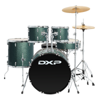 DXP Fusion Plus 22 Series 5 Piece Drum Kit 22&quot;, 10&quot;, 12&quot;, 16&quot;, 14&quot; Sn w/Cymbals Gun Metal Grey