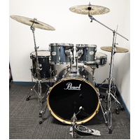 Used Pearl EX Export 5 Piece Drum Kit w/Stands + Zildjian 14,16,20 Cymbals - Grey - Includes Warranty