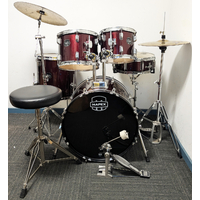 Used Mapex Prodigy 5 Piece Drum Kit w/Stands, Cymbals &amp; Stool - Wine Red - Includes Warranty