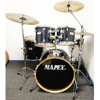 Used Mapex Venus 5 Piece Drum Kit w/Stands, 14&quot;, 16,&quot; 20&quot; Cymbals - Black -- Includes Warranty