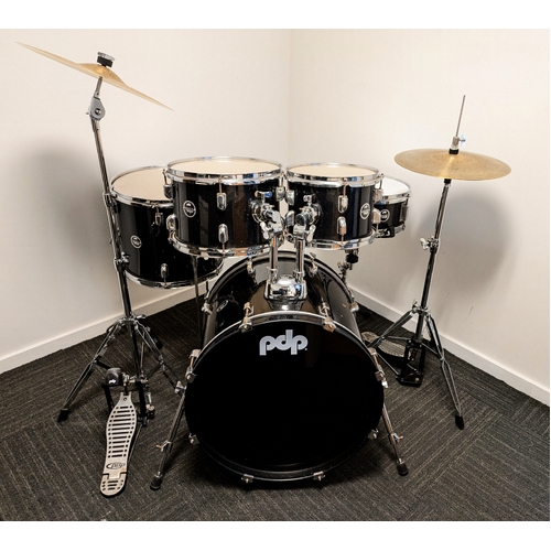 Used PDP Center Stage 5 Piece Drum Kit w/Stands 14, 16 Cymbal Set - Black Sparkle - Includes Warranty