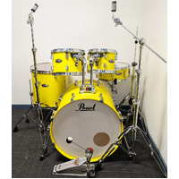 Used As New Pearl Decade Maple 5 Piece Drum Kit w/Stands Cymbals - Yellow- Including Warranty