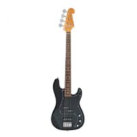 SX Bass Guitar Vintage Style Black 60's Style Solid Basswood Body