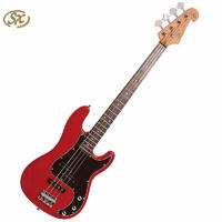 SX Bass Guitar Fiesta Red Vintage style bass guitar. 60's style solid basswood body