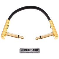 Rockboard Flat Gold Connector Patch 10cm Guitar Cable Space Saving Joiner Lead