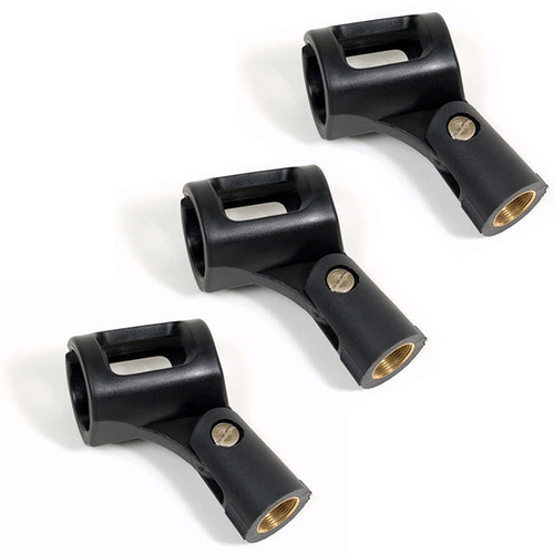 3 X Professional Microphone Clip Flexible Mic Clips 5/8" Brass Thread