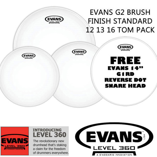 Evans G2 Coated Standard Size and 14 inch Reverse Dot Snare Drum pack